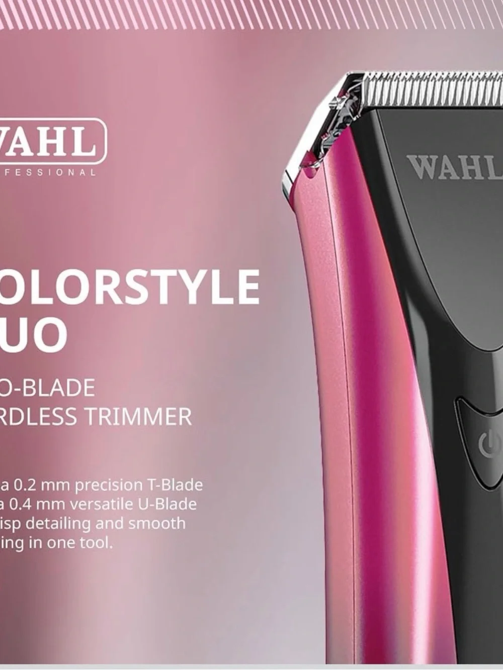 Wahl Professional ColorStyle Duo Cordless Trimmer with T-Blade and U-Blade